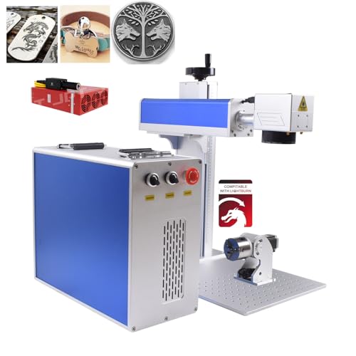 US Stock 100W Fiber Laser Marking Machine Engraver 300x300MM Lens for Metal Jewelry