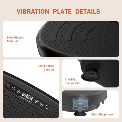 Image of Vibration Plate Exercise Machine, Vibrating Plate for Lymphatic Drainage, Shake Plate Whole Body Vibration Plate Platform, Fitness Equipment for Weight Loss Fat Burner for Women Men