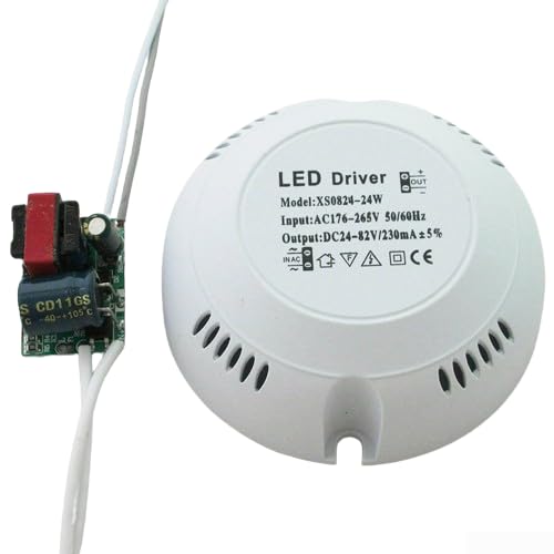 Hasaller AC180V-260V 8-24W LED Driver for Power Supply Round Box LED Driver Power Supply LED Transformer Constant Voltage Adapter Converter for Ceiling Lamp(8-24W)
