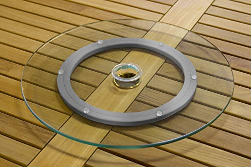Tortuga Outdoor Lazy Susan 18'' Tempered Glass (Silver Base)
