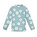 Girls Long Sleeve Polo Shirt Floral Print Soft Casual Top School Uniform for Kids Girls Fashion (Sky Blue,11-12 Years)