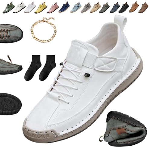 Donubiiu Komfortable & Schmerzfreie Orthopädische Sneakers, Handmade Leather Slip-On Orthopedic Ankle Boots Bequeme,Stützende Sneakers,Unterstützung des Fußgewölbes Weiche,Leichtigkeit (Q,39)