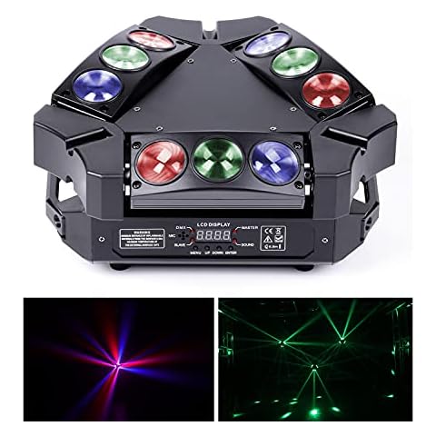 DELIBANG Moving Head Light 9*10W LED RGB DMX512 Disco Lights via / Sound/Auto/Master-Slave Party Light for DJ Bar Band Stage Wedding Christmas Halloween Cover