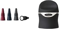 Vista 1 de Rabbit Tapones para botellas, juego de 4, multicolor y sellador de champán y vino (negro terciopelo)