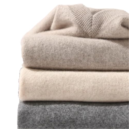 Men's Thick Warm Knit Sweater - Slim Fit V-Neck Long Sleeve Pullover, Winter Casual Thermal Loose Fit3