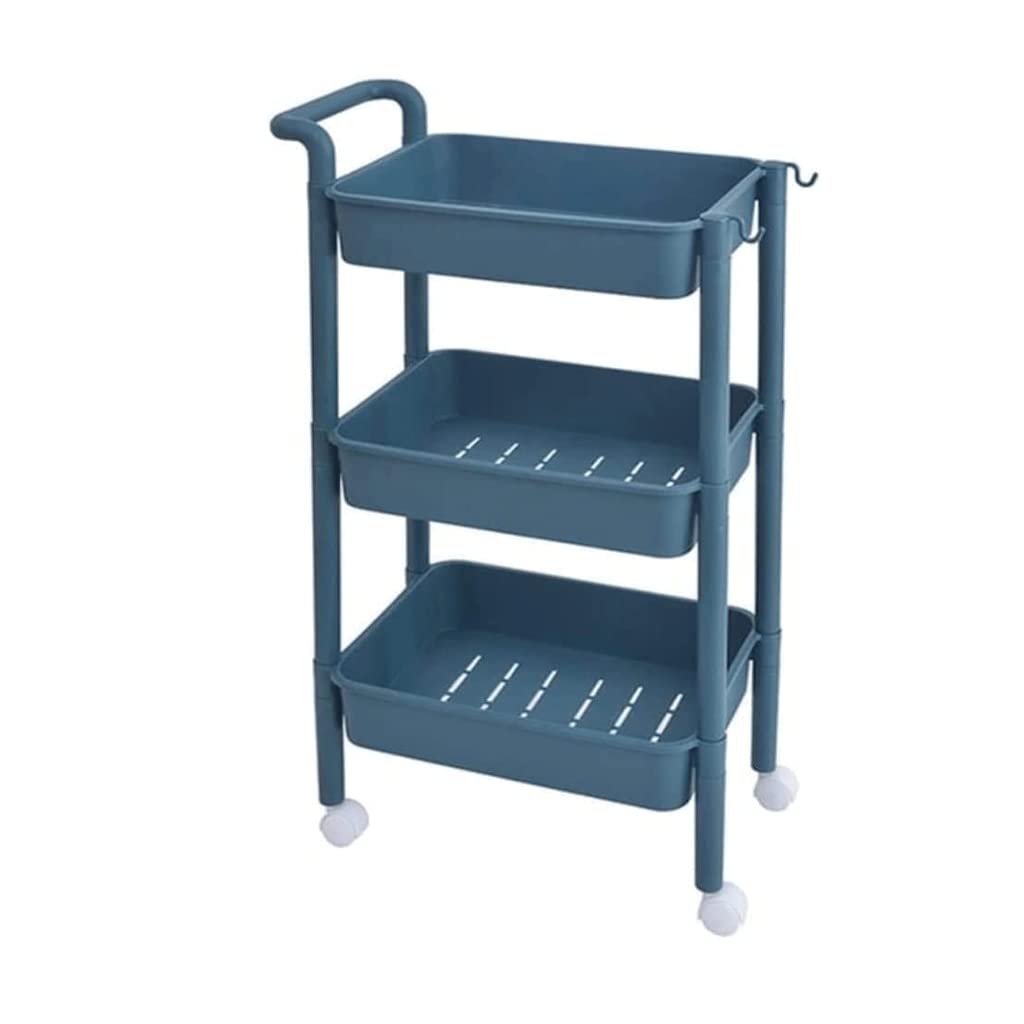 Estantería rodante de 3 niveles, mueble para baño, cocina, oficina, estantes deslizantes, estantería versátil, solución para ahorrar espacio