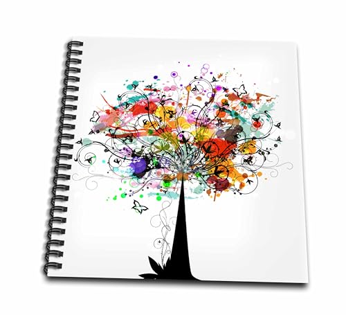 Memory Book 12 x 12 inch - Pretty Abstract Colorful Butterfly and Faux Watercolor Summer Tree Nature Gift Nature And Floral Designs