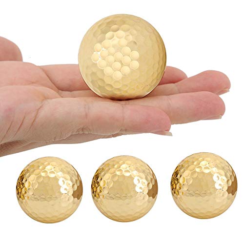 Image of Alomejor 4Pcs PortTil Gold Plated Construction Ball Double Layer Practice Sports Balls Practice Field Practice