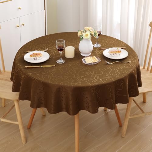 Homaxy Tischdecke Abwaschbar Rechteckig 100x140cm Polyester Tischtuch Tafeldecke Jacquard Tischwäsche Ornamente Schmutzabweisend Pflegeleicht, Weiß