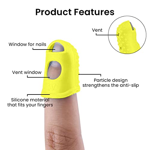 Image of HASTHIP 20PCS Guitar Finger Protector 20mm Silicone Fingertip Anti-Slip