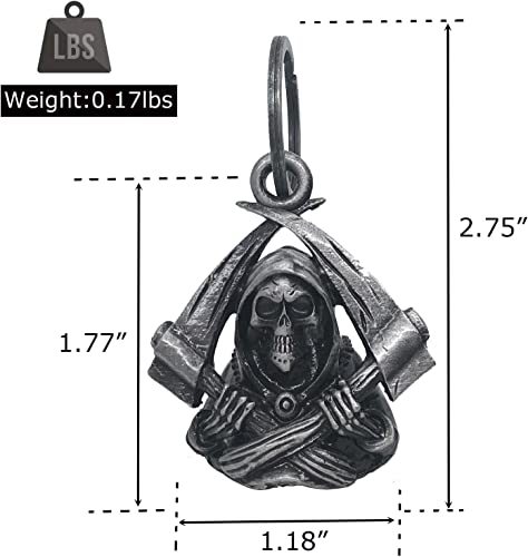 Dream Apparel Motorcycle Bell for Biker US Flag Riding Bell Guardian Bells Motorcycle Accessory or Keychain for Luck, With Bag Gift Box