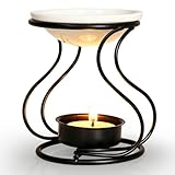 GeeRic Duftlampe aus Keramik, Aromalampe Teelichthalter,der Aroma Diffuser,Duft&ouml;l und Duftwachs diffusorSchwarz