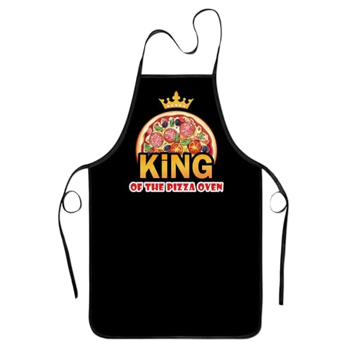 zukmvuh Pizza Apron for Men, Funny Aprons for Men Baking, Pizza Gifts for Pizza Lovers, Pizza Accessories for Pizza Oven, King of The Pizza Oven Chef Kitchen Cooking Grilling Apron for Men