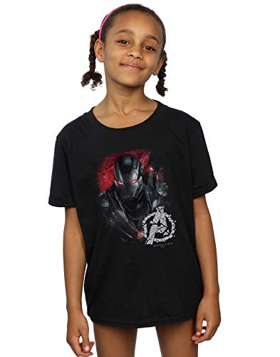Marvel Girls Avengers Endgame War Machine Brushed T-Shirt Black 12-13 Years