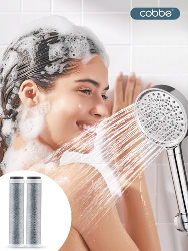 Image of Cobbe 4 Pack Replacement Filters for Handheld Shower Head - 2.0 Carbon Shower Head Filter System - Removes Over 99% Chlorine - Reduces Dry Itchy Skin from Hard Water