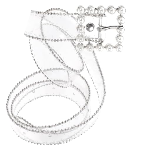 TENDYCOCO Clear Belt for Women Transparent Waist Belt Waistband with Square Buckle for Skirt Pants4