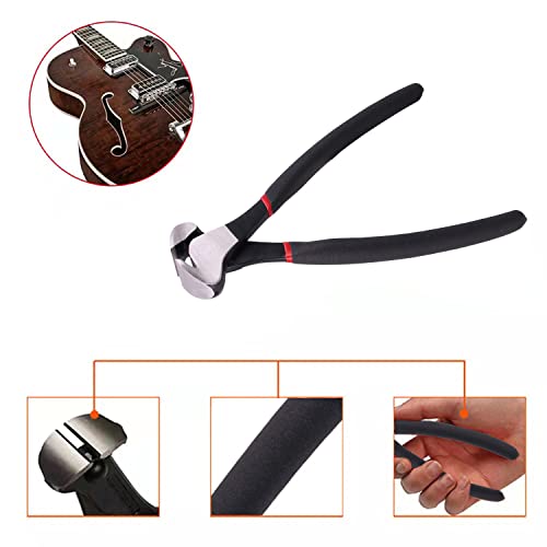 4Pcs Guitar Luthier Tool Kit Included Plier Stainless Steel Fret Wire Nipper Puller Plier With Guitar Fingerboard Guards For Guitar/Bass/Violin String Cutting Custom Designed For Guitar Fret Work #TOP3