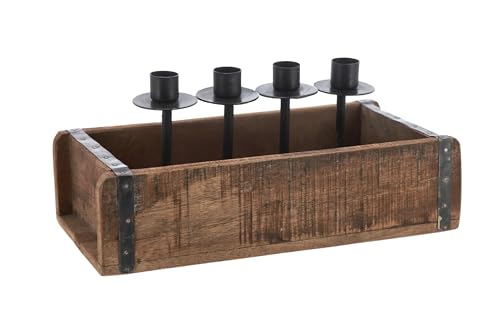 Ziegelform Adventsleuchter 30 x 15 cm - für 4 Stabkerzen - Weihnachts...