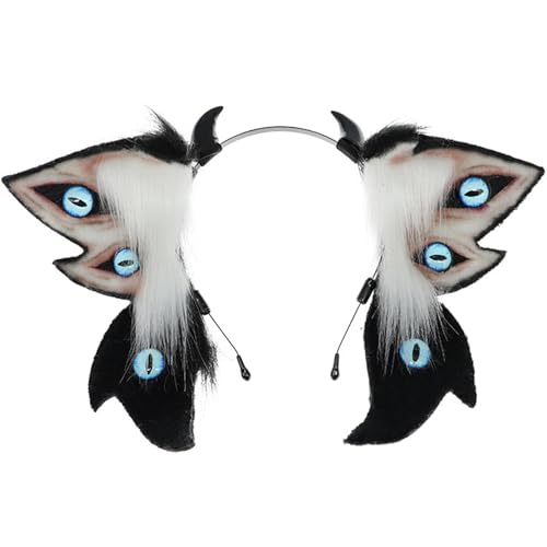 Serre-tête Therian avec oreilles en fourrure et cornes de cosplay