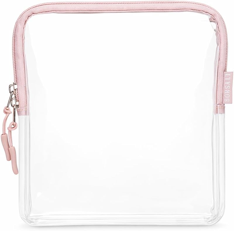 Necessaire transparente BORSALI Rose TSA Bag, tamanho para líquidos