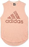 Parte trasera más larga adidas Winners - Camiseta de Manga Corta para Mujer, Mujer, Camiseta sin Mangas, CZ2925, Haze Coral/Raw Amber - Bolso, Small