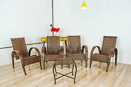 Conjunto de Cadeiras Napoli para área, varanda, edícula, varanda, Fibra sintética, artesanal ARGILA