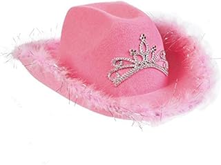 Rhode Island Novelty Felt Pink Feather Blinking Rhinestone Cowboy Hat
