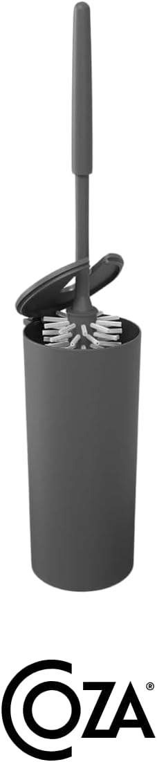Escova Sanitária C/Suporte Higiene Banheiro Lavabo Privada Serene Cinza Chumbo - Coza