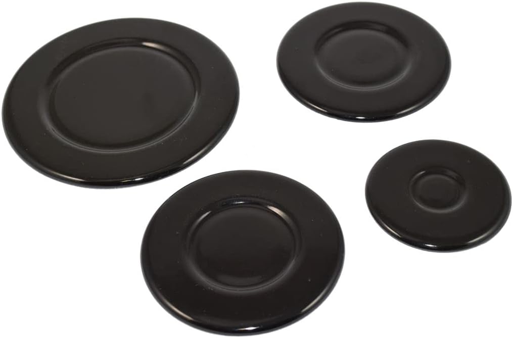 โ Ufixt Universal Gas Hob Burner Cap Set | 4 Piece Replacement Kit | Small Medium Large Sizes | compatible with Most Brands