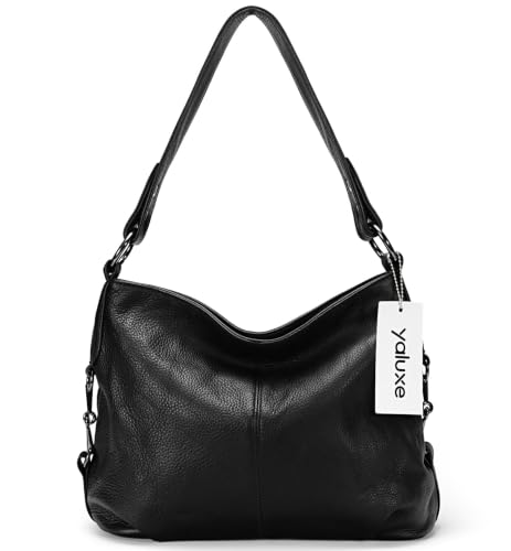 Image of YALUXE Women's Real Leather Shoulder Bags Hobo Handbag Purse Crossbody Bag
