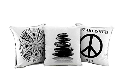 Decohouse Cojines Kharma - Set DE 3 Cojines con Relleno - 45X45cm - Decoracion de Sofas sillones o Camas