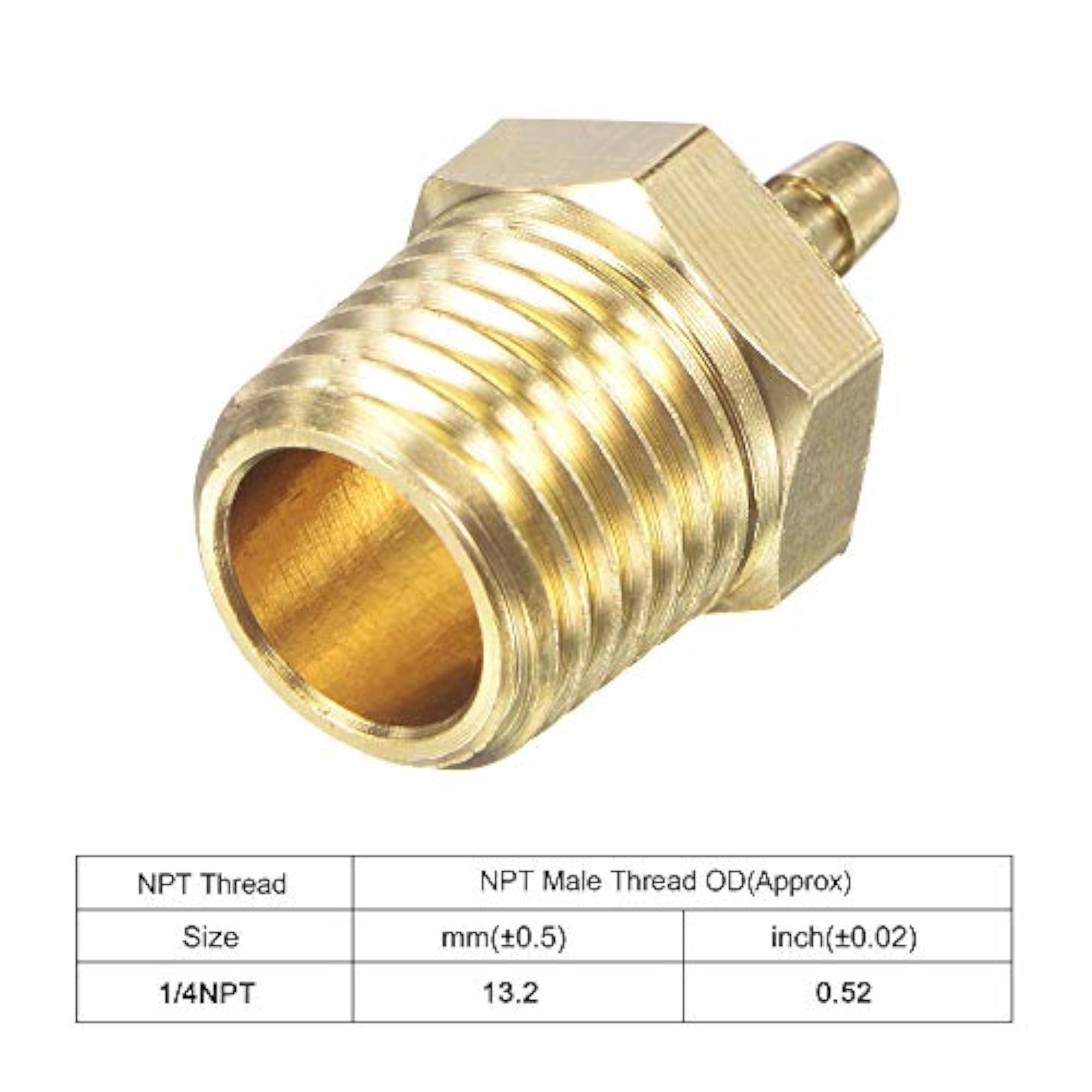 Brass Hose Barb Fitting Straight for Water and Air Tubes