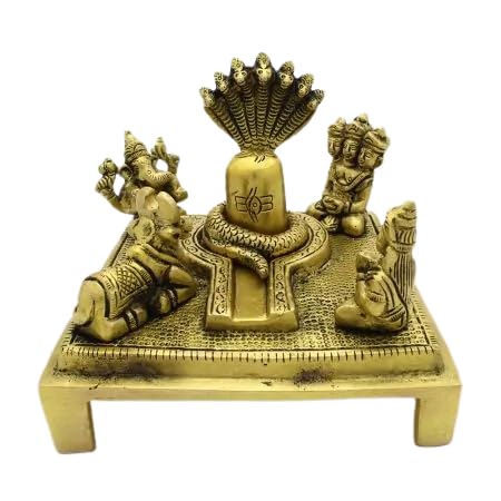 Shiva Shakti Set Mahadeva Shiv Parivaar statue artisanale en laiton massif