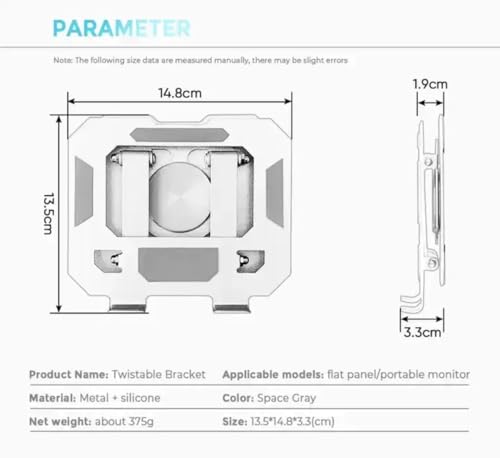 Image of Aluminium Tablet Stand Holder, 360 Rotating Base, Height & Angle Adjustable Metal Phone Stand, Foldable Desk Holder Compatible with All Tablets & Smartphones (Silver)