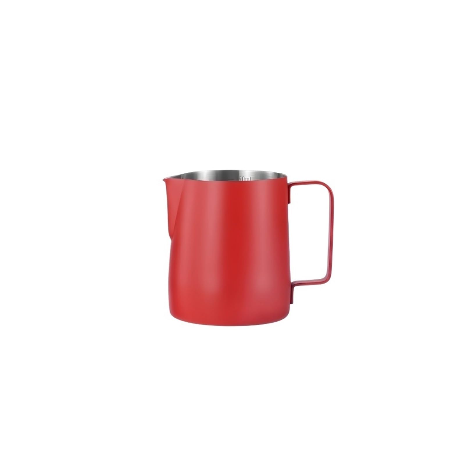 LINYpA66 Stainless Steel Milk Pitcher 350/600ML Coffee Milk Frothing Pitcher Jug 304 Stainless Steel Precise Scale Barista Professional Cafe(350ML Red)