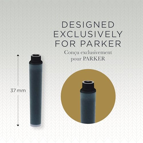 Image of PARKER Quink Mini Cartridges for Fountain Pens, Black ink, Box ox 6 (S0767220)