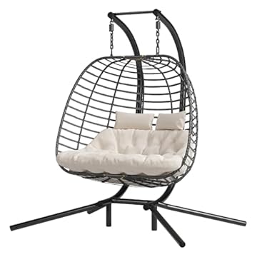 double rattan hanging chair