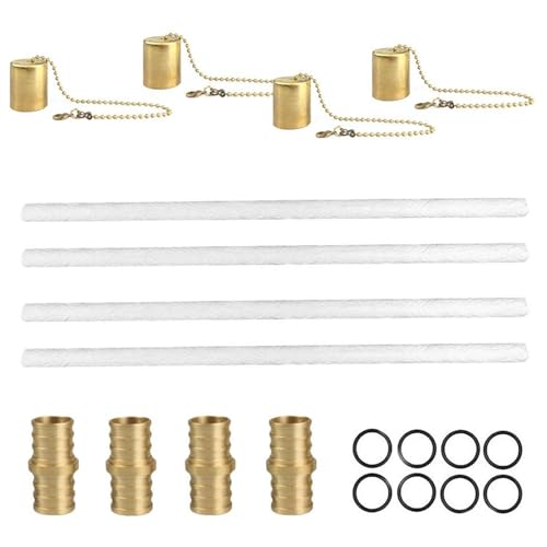 Kit de Llama para Botellas de Vino – Mechas de Repuesto para antorchas de Fibra de Vidrio, Luces de Botella de Vino para Exteriores, 4 mechas duraderas para antorchas de Cobre, Soporte de de