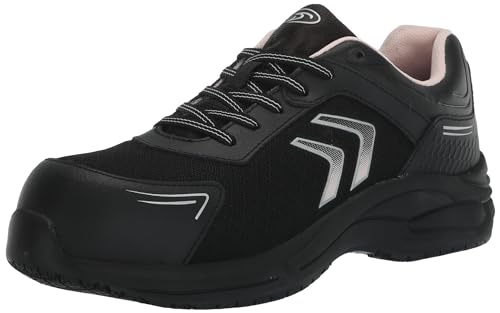 Dr. Scholl's Shoes Womens Blaze Slip Resistant Composite Toe Work Sneaker Black Leather 6.5 M