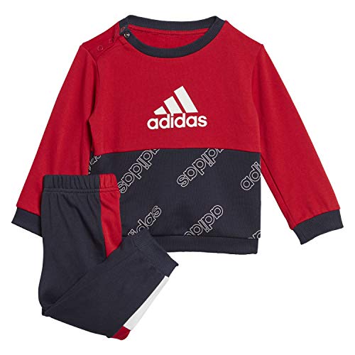 adidas I FAV Jog Set Chándal, Unisex bebé, Escarl/Tinley, 86 (12/18 Meses)