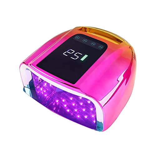 Qrarazl Rechargeable Nail Dryer, 96W High Power Professional Nail Lamp Lcd Display Uv Led Nail Dryer (Golden And Pink) #TOP3