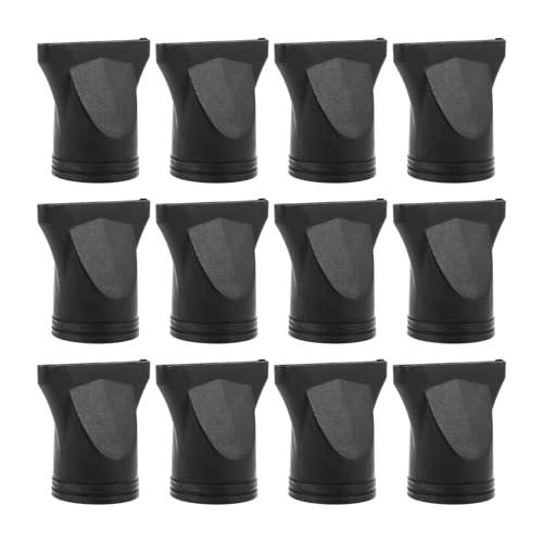 MUSISALY 12 piezas Boquillas para Secador de Pelo Difusor Concentrador de Aire de PC Negro Resistente y Duradero Compatible con Secadores Estándar Reduce el Frizz y Aporta Brillo para