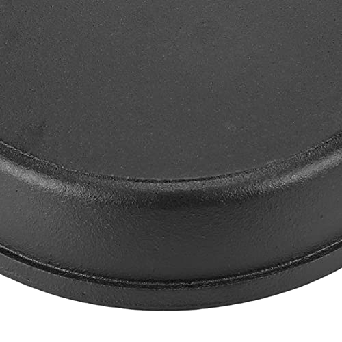 Baxnore 25 cm verdickte Gusseisen-Bratpfanne, flacher Boden, Pfannkuchenpfanne, 2 Griffe, Küchenkochgeschirr, antihaftbeschichtet, langlebig, für Herd, Gas, Induktion, Haushalt, Re