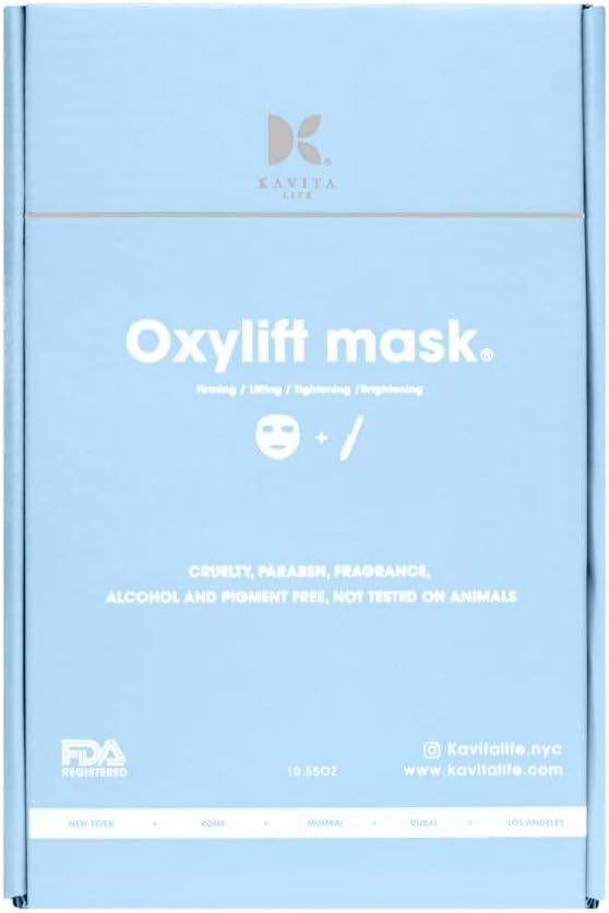 OXYLIFT Face Neck Mask, Red carpet lift, Face Neck Mask with Active Oxygen for Lifting Tightening Brightening Skin (1 Gel and 1 Mask Pack)