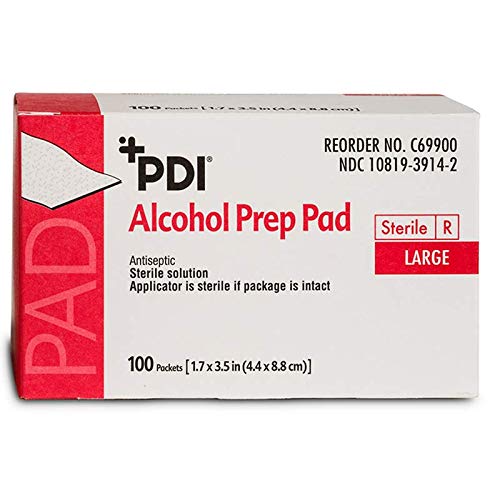 PT# C69900 PT# # C69900- Alcohol Prep Pads Sterile Large 100/Bx by, PDI Professional Disposables (1)
