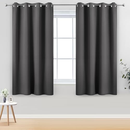 Opiniones de Cortinas de media altura al mejor precio. 42 OSLIFE 2 Paneles Cortinas Blackout, Aislamiento Térmico para Sala/Recámara Ventana,Suave 100% Microfibra Poliéster Impermeable,Anillo de Sujeción,Reducción de Ruido, 107 *...