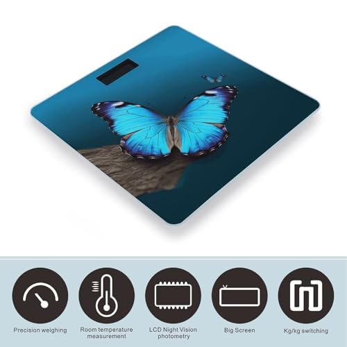 Báscula digital de baño con vidrio templado y pantalla LED miniatura 3