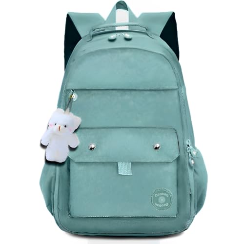 Mochila Feminina Faculdade Resistente Antifurto Impermeável Escolar Espaçosa Notebook (Verde)