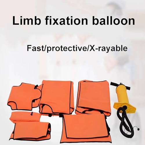 Juego de férula de aire portátil de primeros auxilios, 7 piezas inflables de emergencia para inmovilización de fracturas óseas con bomba, seguro para rayos X para rescate