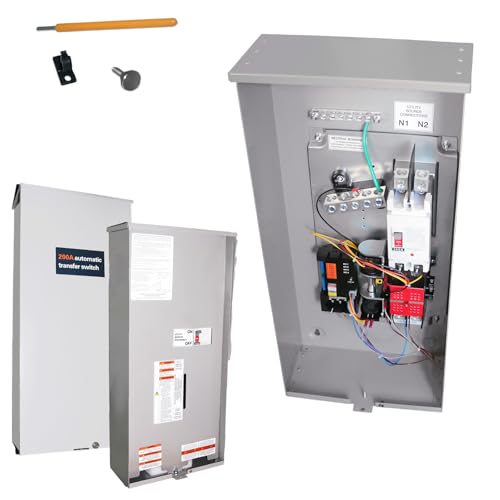 200 Amp Automatic Transfer Switch Replacement for Generac RXSW200A3,w/Power Management 120/240V, 1-Phase, Open Transition Service Rated, NEMA 3R Aluminum Enclosure for Indoor and Outdoor Use